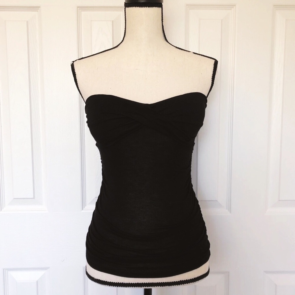Black strapless top